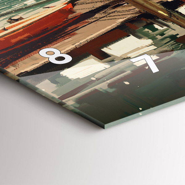 Horizontale Uhr Fischerboote im Hafen