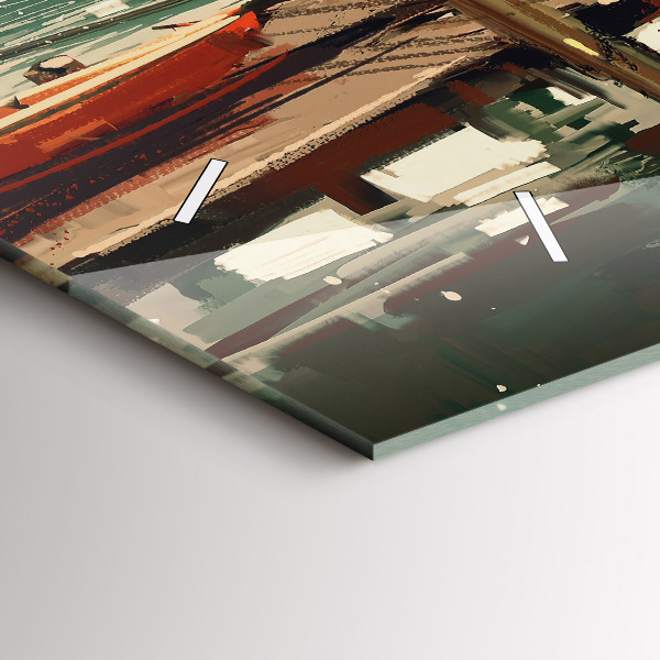 Horizontale Uhr Fischerboote im Hafen