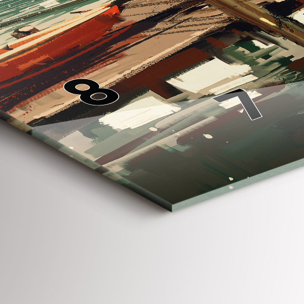 Horizontale Uhr Fischerboote im Hafen