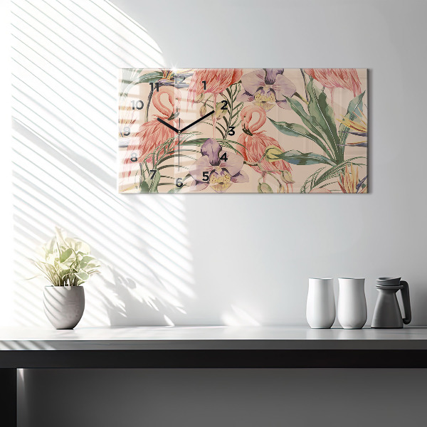 Horizontale Uhr mit motiv Tropische Palmenblätter