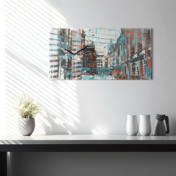 Horizontale Uhr mit motiv Straßenkunst