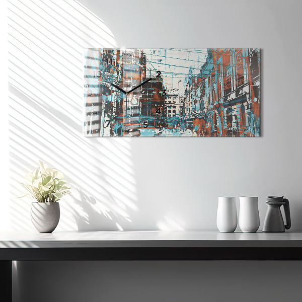 Horizontale Uhr mit motiv Straßenkunst