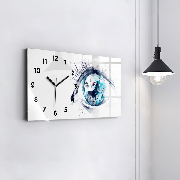 Horizontale Uhr Illustration eines Wolfs