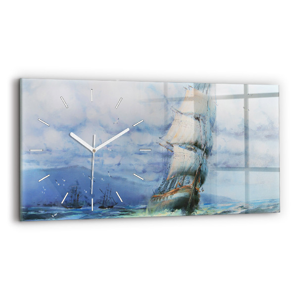 Horizontale Uhr mit motiv Schiff auf dem Wasser