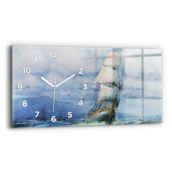 Horizontale Uhr mit motiv Schiff auf dem Wasser
