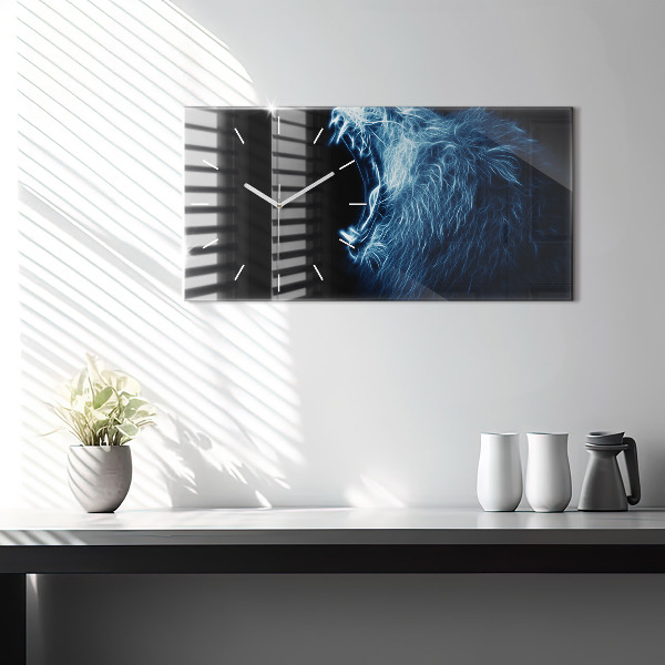 Horizontale Uhr Körpersprache eines wilden Löwen