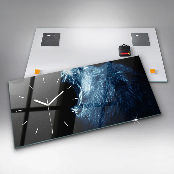 Horizontale Uhr Körpersprache eines wilden Löwen