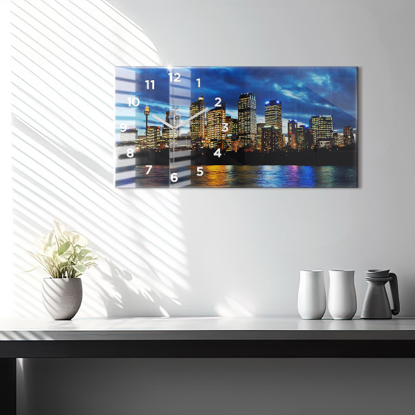 Horizontale Uhr mit motiv Sydney am Abend