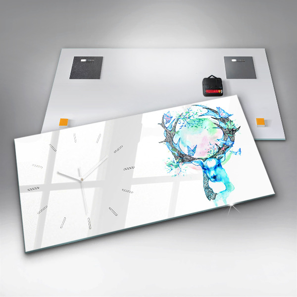 Horizontale Uhr mit motiv Illustration eines Rehs