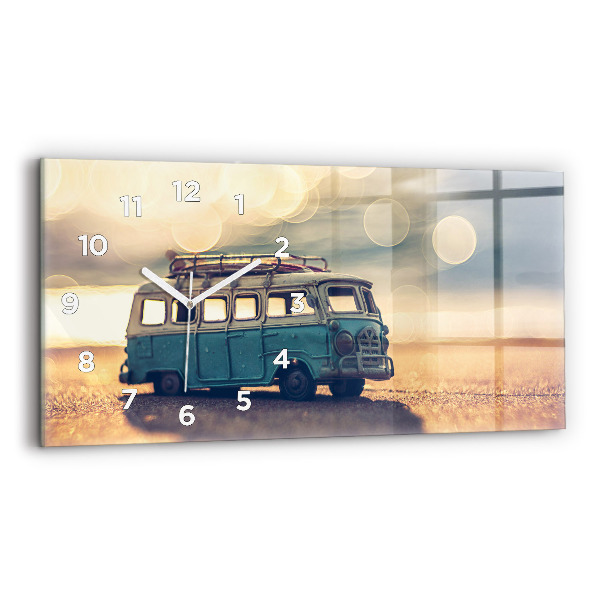 Horizontale Uhr mit motiv Camper am Strand