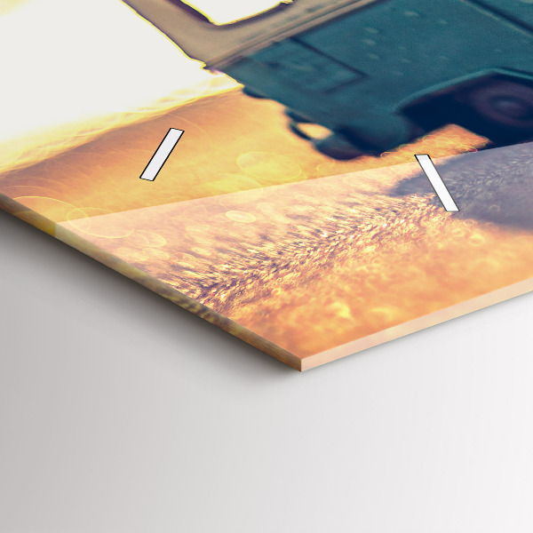 Horizontale Uhr mit motiv Camper am Strand