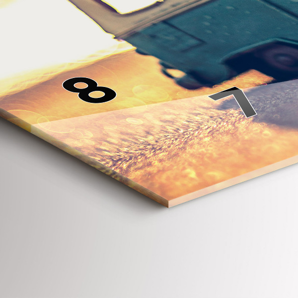 Horizontale Uhr mit motiv Camper am Strand