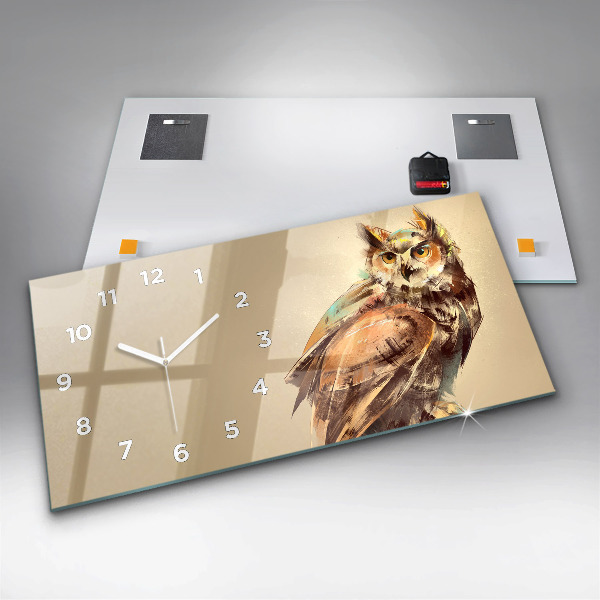 Horizontale Uhr Eule - ein Zeichen der Weisheit