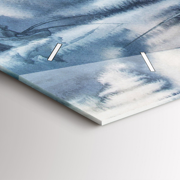 Horizontale Uhr mit motiv Winter See Boot