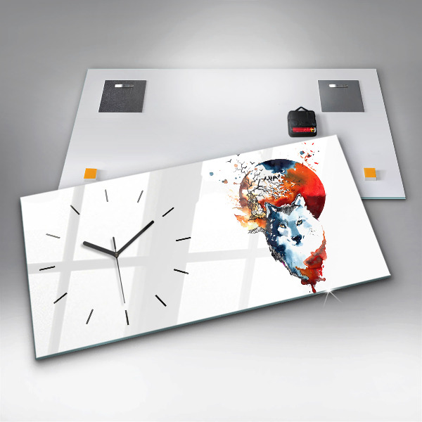 Horizontale Uhr Werwolf Vollmond und Luna