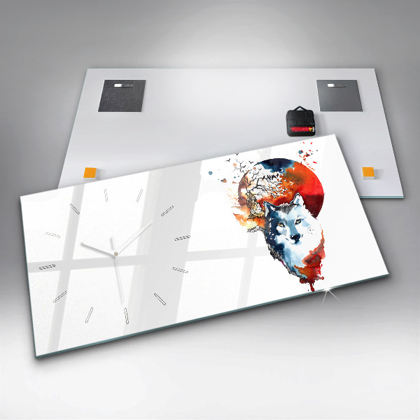 Horizontale Uhr Werwolf Vollmond und Luna