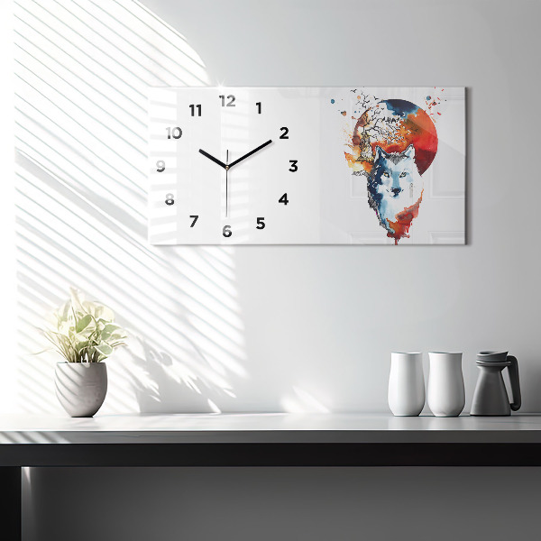 Horizontale Uhr Werwolf Vollmond und Luna