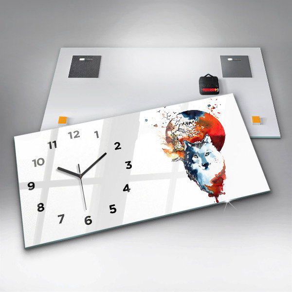 Horizontale Uhr Werwolf Vollmond und Luna