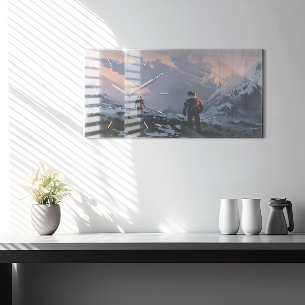 Horizontale Uhr mit motiv Astronauten Milchstraße