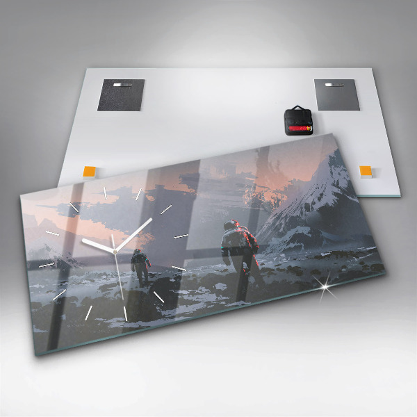 Horizontale Uhr mit motiv Astronauten Milchstraße