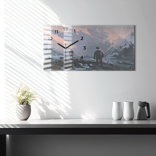 Horizontale Uhr mit motiv Astronauten Milchstraße