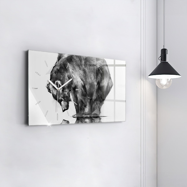 Horizontale Uhr Zeichnung Bär