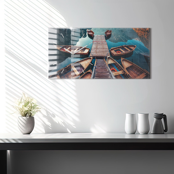 Horizontale Uhr mit motiv Plattform und See