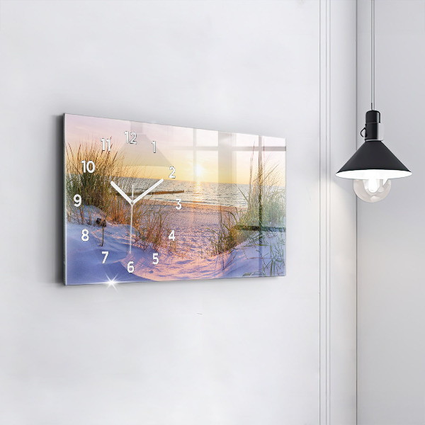 Horizontale Uhr Polnischer Sonnenuntergang am Meer