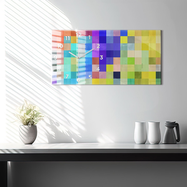 Horizontale Uhr Komposition von Quadraten