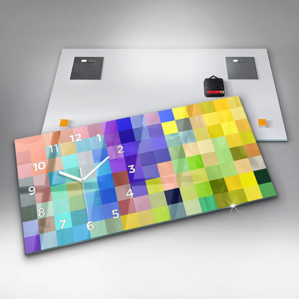 Horizontale Uhr Komposition von Quadraten