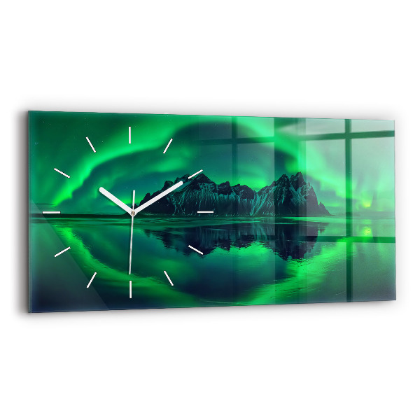 Horizontale Uhr mit motiv Aurora borealis