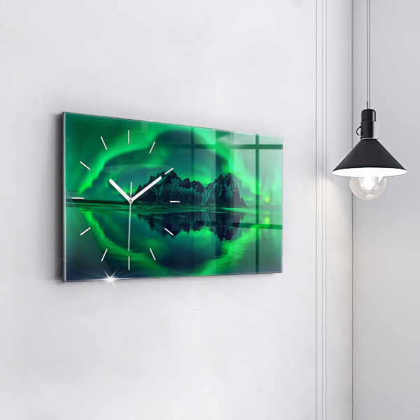 Horizontale Uhr mit motiv Aurora borealis