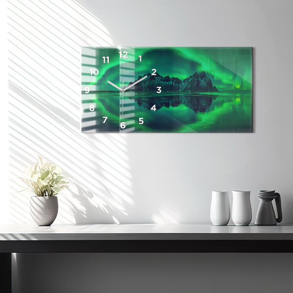 Horizontale Uhr mit motiv Aurora borealis