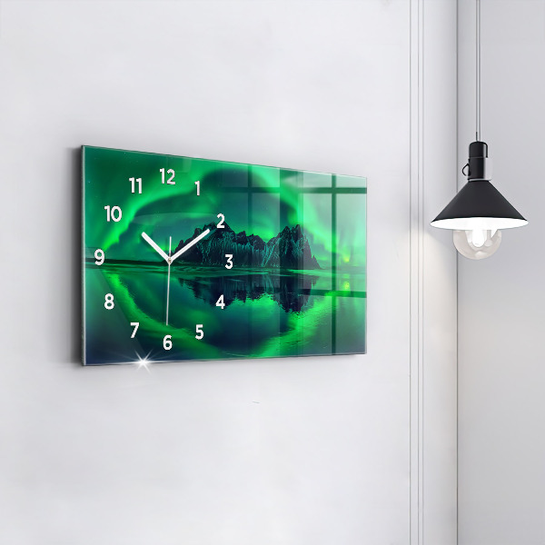 Horizontale Uhr mit motiv Aurora borealis