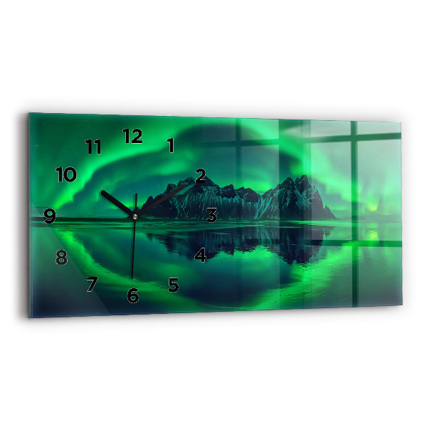 Horizontale Uhr mit motiv Aurora borealis
