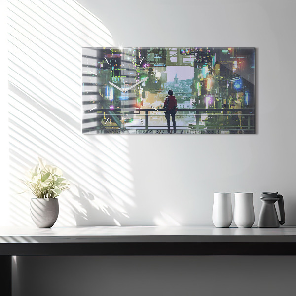 Horizontale Uhr mit motiv Cyber-Punk