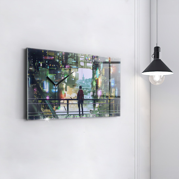 Horizontale Uhr mit motiv Cyber-Punk