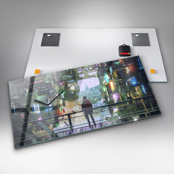 Horizontale Uhr mit motiv Cyber-Punk