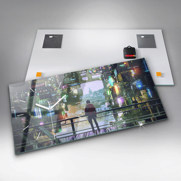 Horizontale Uhr mit motiv Cyber-Punk