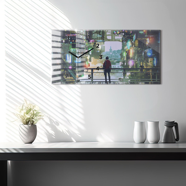 Horizontale Uhr mit motiv Cyber-Punk
