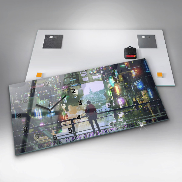 Horizontale Uhr mit motiv Cyber-Punk