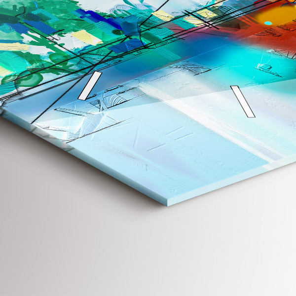 Horizontale Uhr Abstrakte Öl-Landschaft