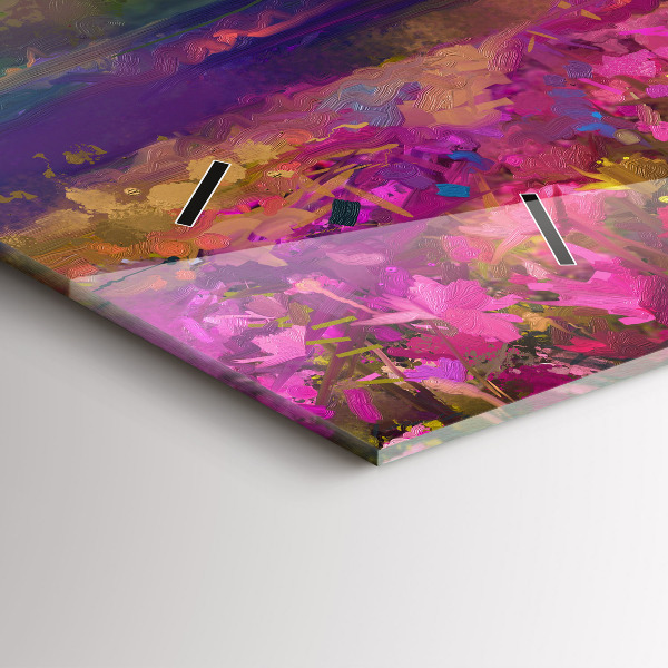 Horizontale Uhr mit motiv Wiese im Sonnenuntergang