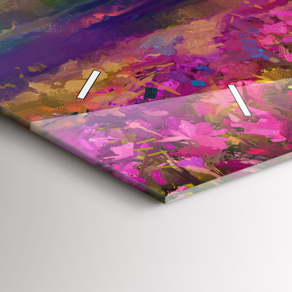 Horizontale Uhr mit motiv Wiese im Sonnenuntergang