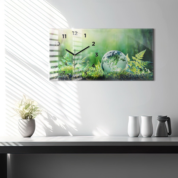 Horizontale Uhr Weltkugel