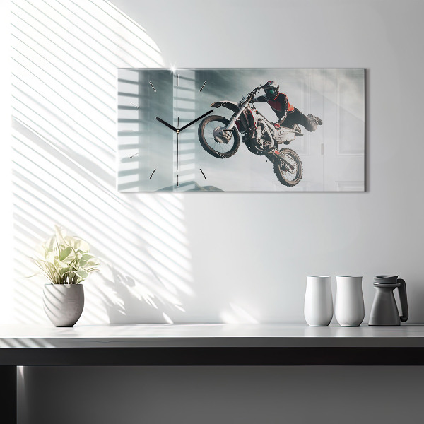 Horizontale Uhr mit motiv Motorrad im Adrenalin-Stil