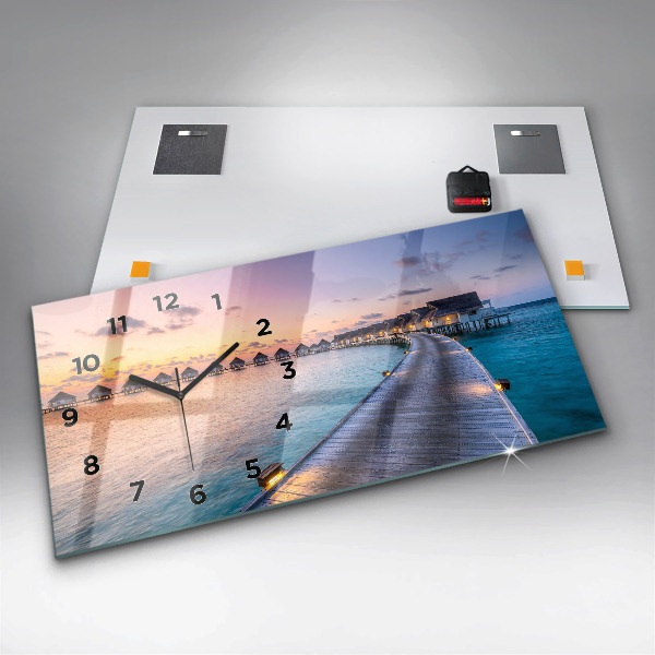 Horizontale Uhr Sonnenuntergang auf den Malediven