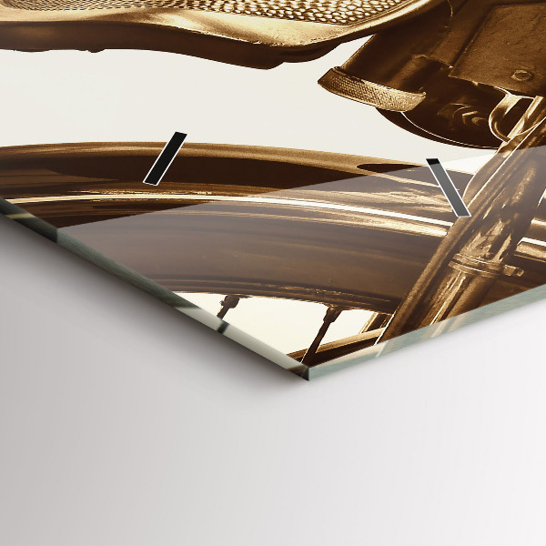 Horizontale Uhr Sepia-Motorrad Vintage