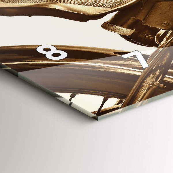 Horizontale Uhr Sepia-Motorrad Vintage