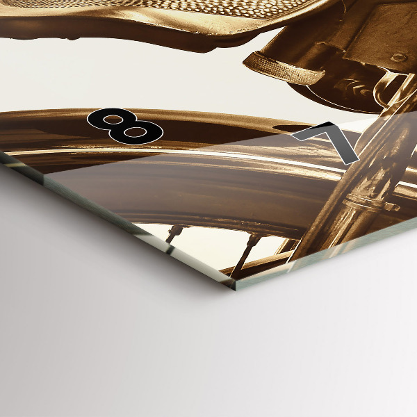 Horizontale Uhr Sepia-Motorrad Vintage